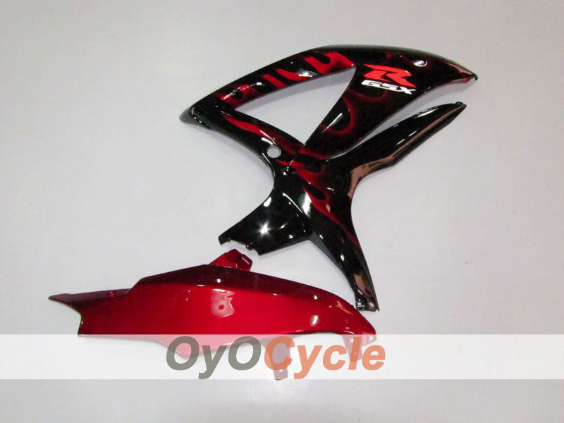 Injection Fairing kit for 08-10 GSX R600 - Red, Black - Flame #OYO87901624 Secondary image