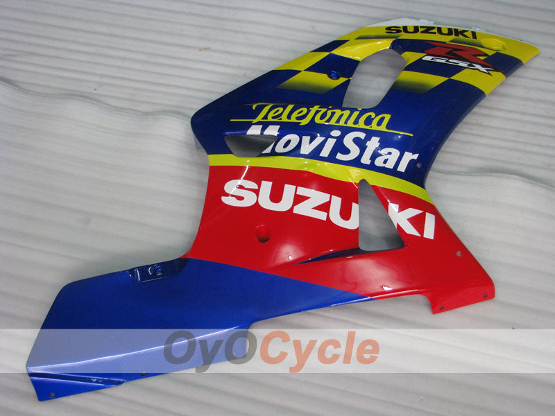 Injection Fairing kit for 01-03 GSX R600 - Yellow, Blue - Movistar #OYO87901060