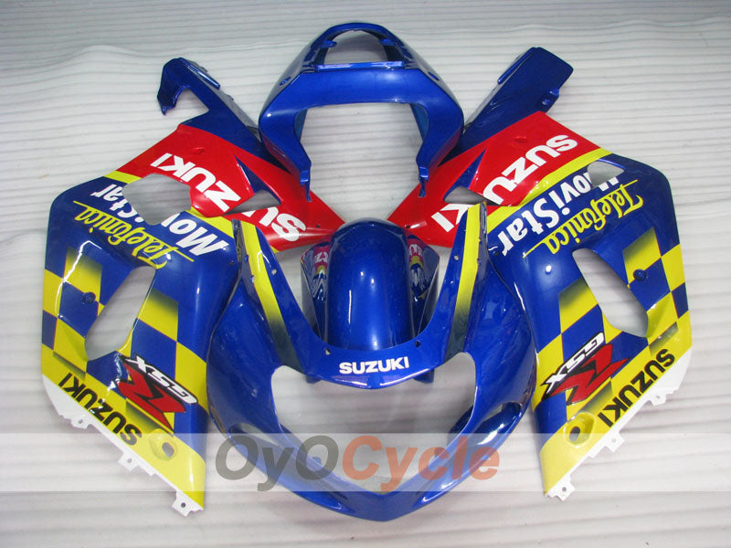 Injection Fairing kit for 00-03 GSX R750 - Yellow, Blue - Movistar #OYO87901064 Secondary image