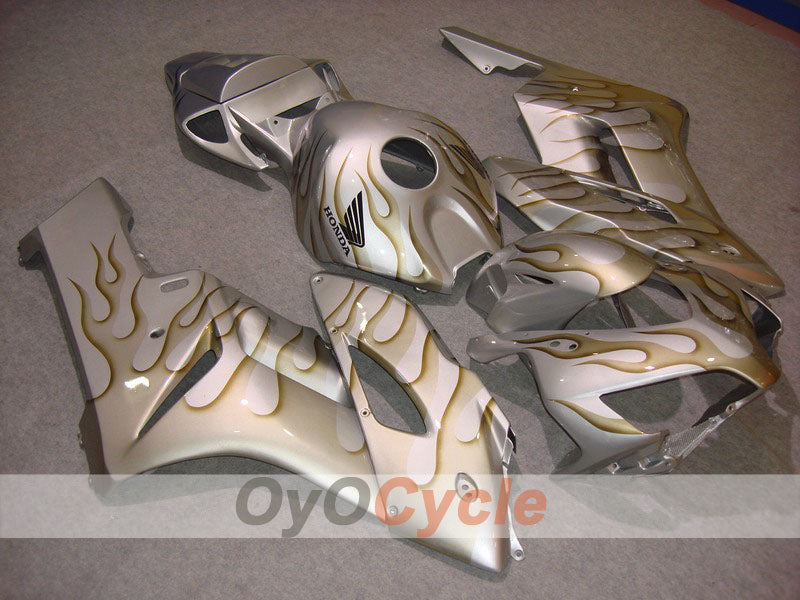 Injection Fairing kit for 04-05 CBR1000RR - Yellow, Silver - Flame #OYO87900487 Main image