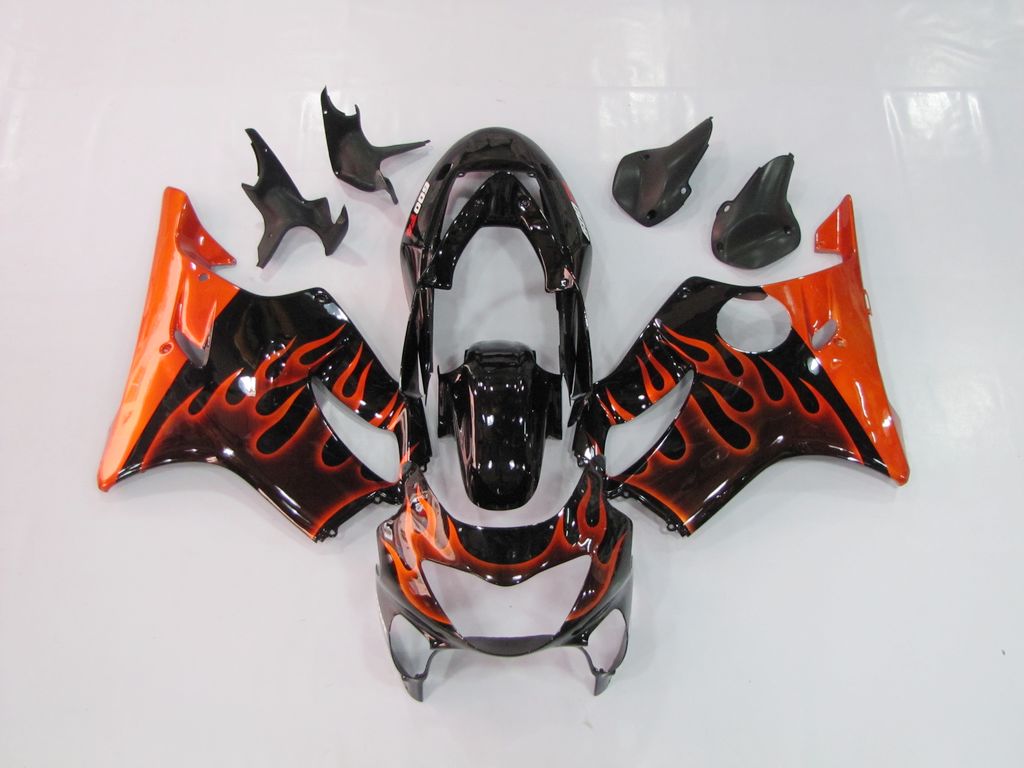 Injection Fairing kit for 99-00 CBR600F4 - Orange, Black - Flame #OYO87902857 Main image