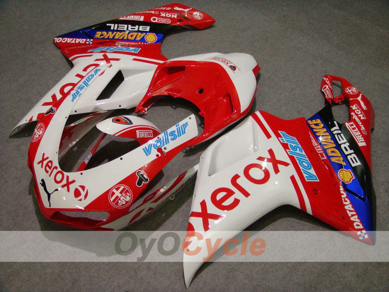 Injection Fairing kit for 08-13 Ducati 848 - Red, White - Xerox #OYO87902258