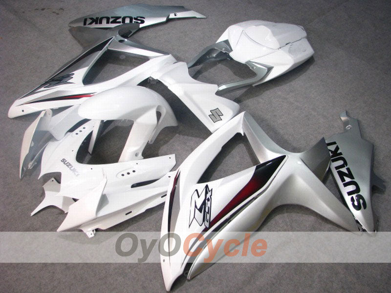 Injection Fairing kit for 08-10 GSX R600 - White, Silver - Factory Style #OYO87901670 Main image
