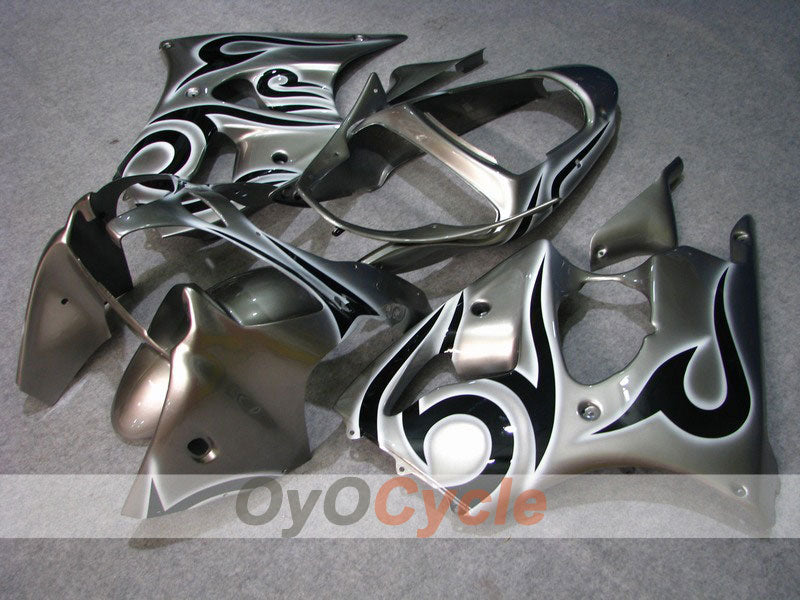Injection Fairing kit for 00-02 NINJA ZX-6R - Black, Silver - Factory Style #OYO87901703 Main image