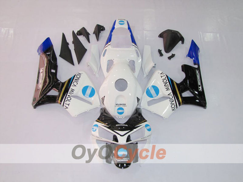 Injection Fairing kit for 03-04 CBR600RR - White, Black - Konica Minolta #OYO87902526 Main image
