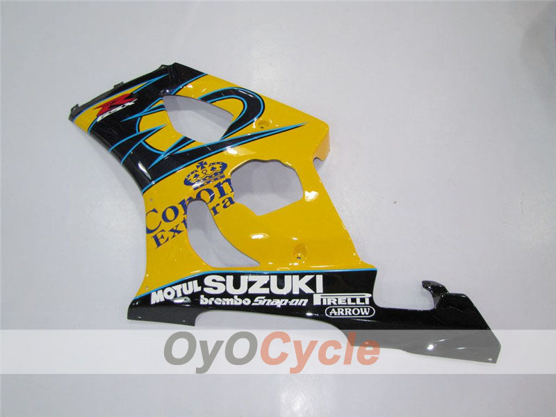 Injection Fairing kit for 03-04 GSX R1000 - Yellow, Black - Corona #OYO87901813