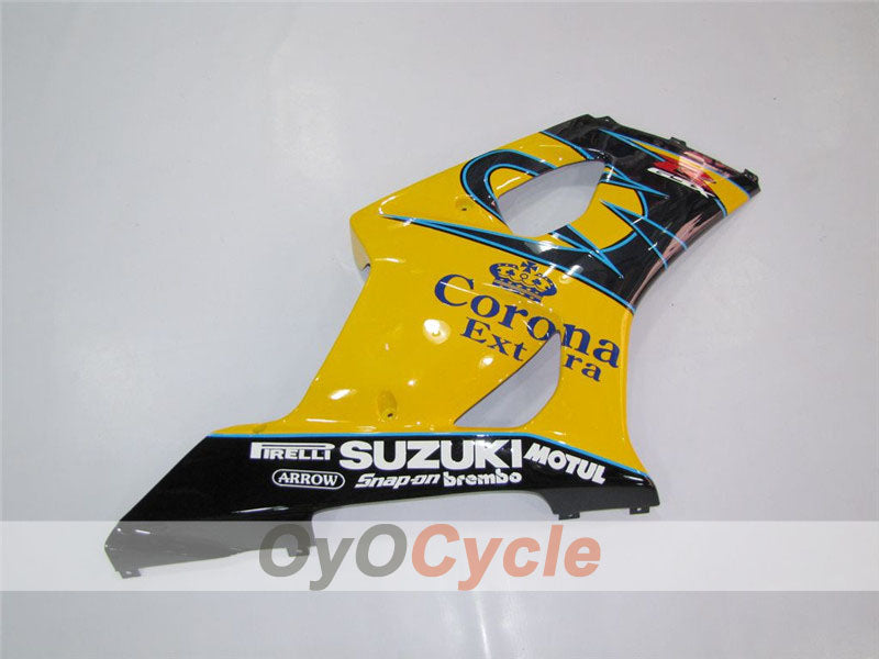 Injection Fairing kit for 03-04 GSX R1000 - Yellow, Black - Corona #OYO87901813