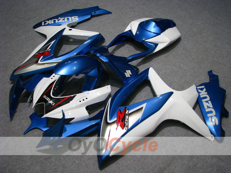 Injection Fairing kit for 08-10 GSX R600 - Blue, White - Factory Style #OYO87901671 Main image