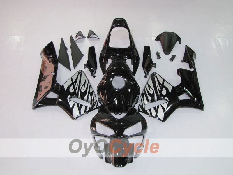 Injection Fairing kit for 03-04 CBR600RR - Black, Silver - Flame #OYO87902510