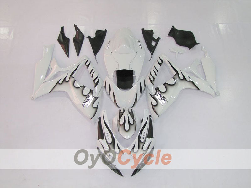 Injection Fairing kit for 06-07 GSX R600 - White, Black - Flame #OYO87901495 Secondary image