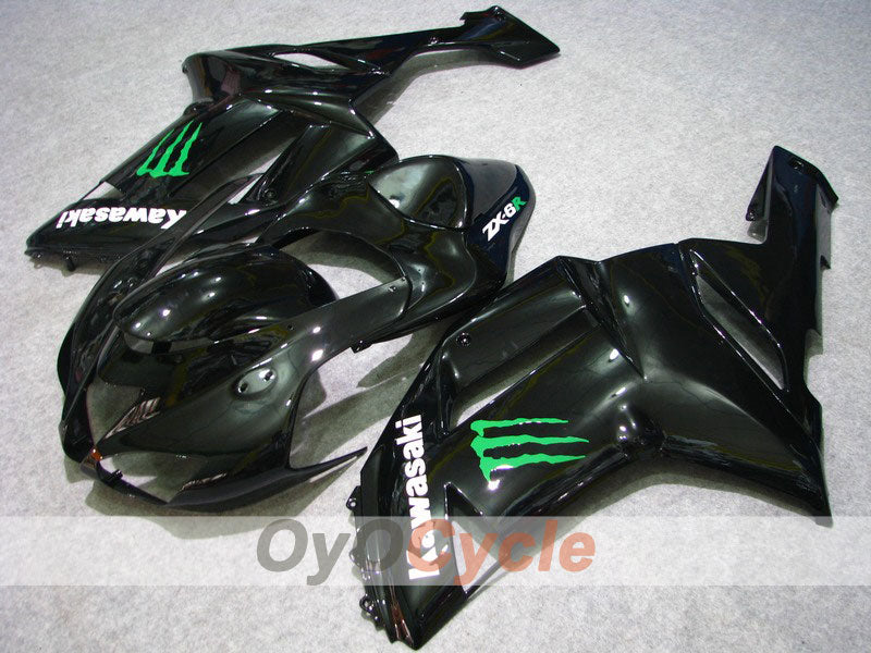 Injection Fairing kit for 07-08 NINJA ZX-6R - Black - Monster #OYO87901962 Main image