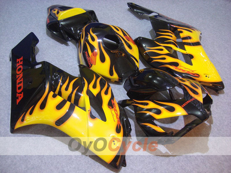 Injection Fairing kit for 04-05 CBR1000RR - Yellow, Black - Flame #OYO87900492 Main image