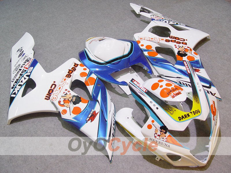Injection Fairing kit for 05-06 GSX R1000 - Blue, White - Dark Dog, MOTUL #OYO87901951 Main image