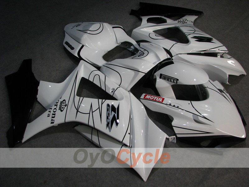 Injection Fairing kit for 07-08 GSX R1000 - White, Black - Corona, MOTUL #OYO87902084 Main image