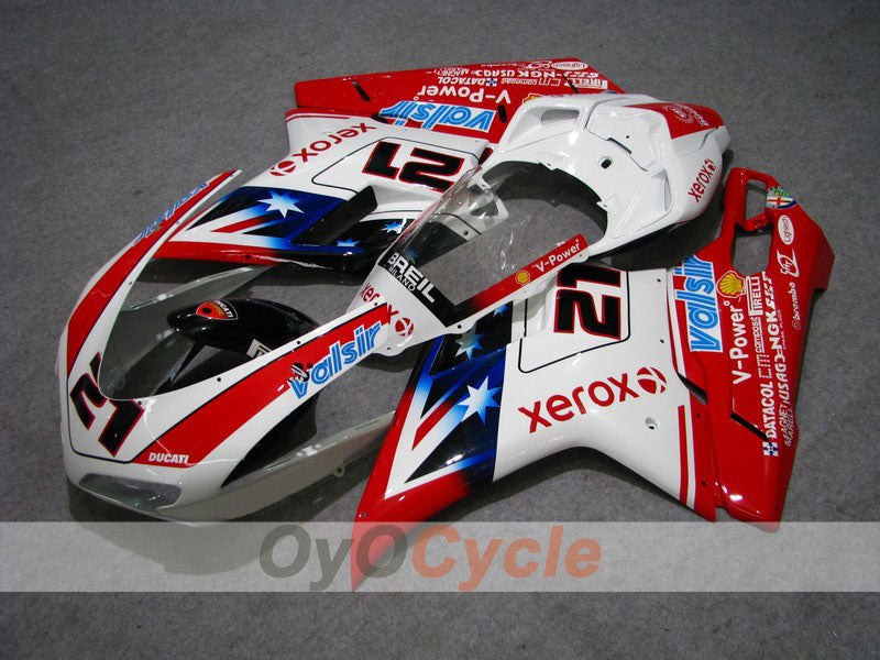 Injection Fairing kit for 08-13 Ducati 848 - Red, White - Xerox #OYO87902263