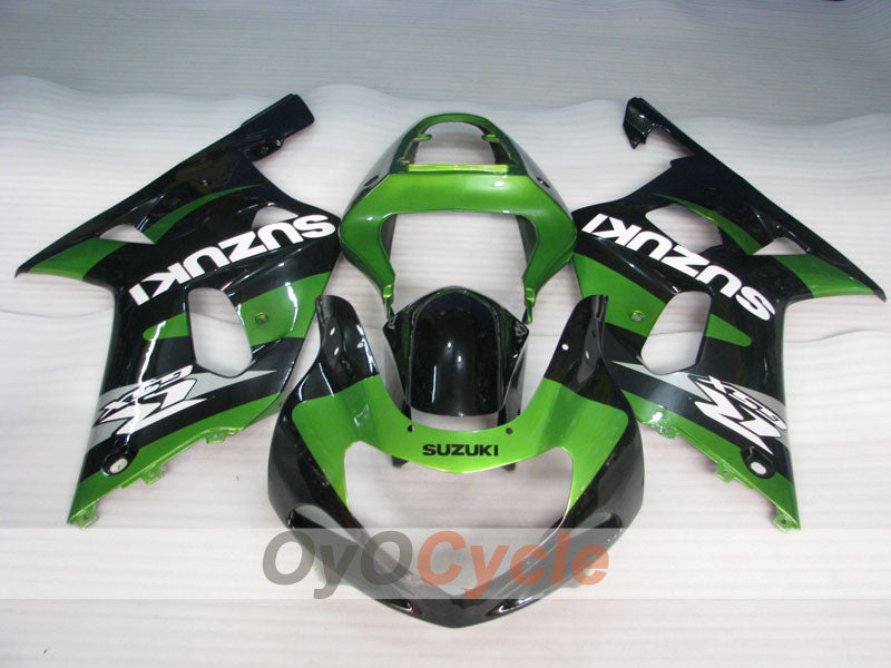 Injection Fairing kit for 00-02 GSX R1000 - Green, Black - Factory Style #OYO87905208