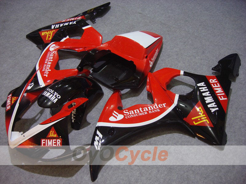 Injection Fairing kit for 05 YZF-R6 - Red, Black - Santander #OYO87902622