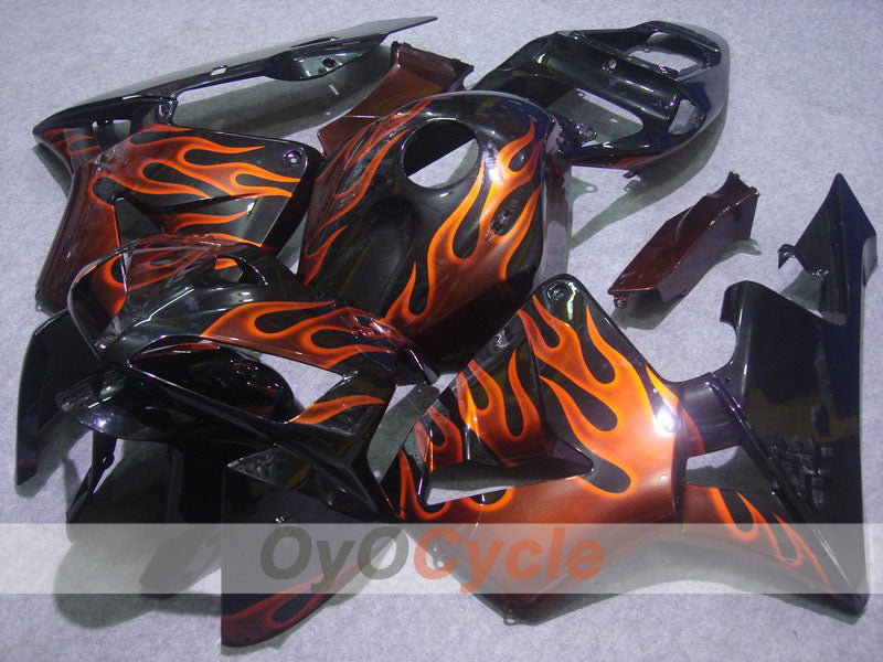 Injection Fairing kit for 05-06 CBR600RR - Orange, Black - Flame #OYO87900244 Main image