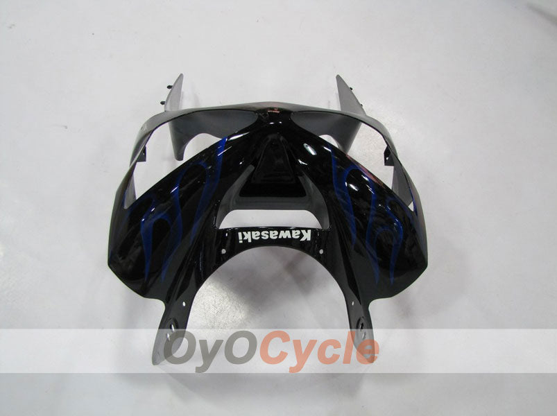 Injection Fairing kit for 03-04 NINJA ZX-6R - Blue, Black - Flame #OYO87901793