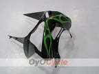 Injection Fairing kit for 03-04 NINJA ZX-6R - Green, Black - Flame #OYO87901795