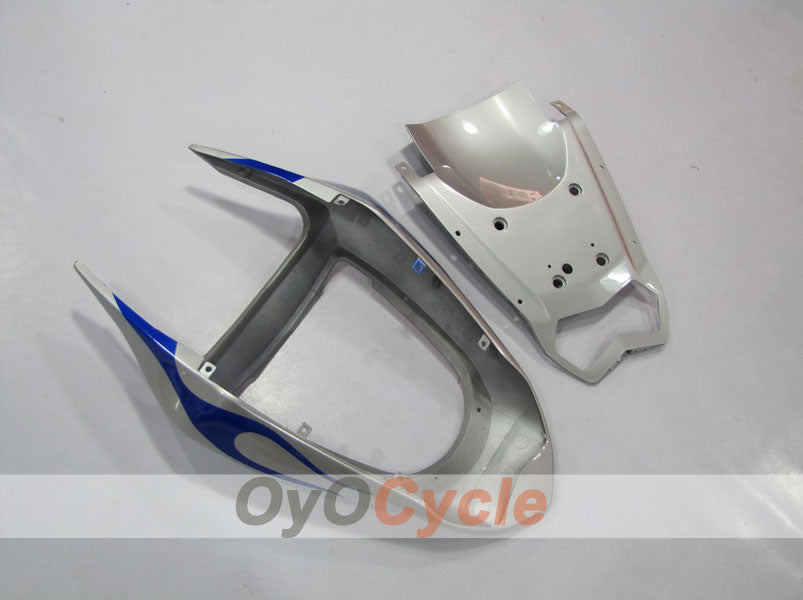 Injection Fairing kit for 03-04 NINJA ZX-6R - Blue, Silver - Flame #OYO87901797
