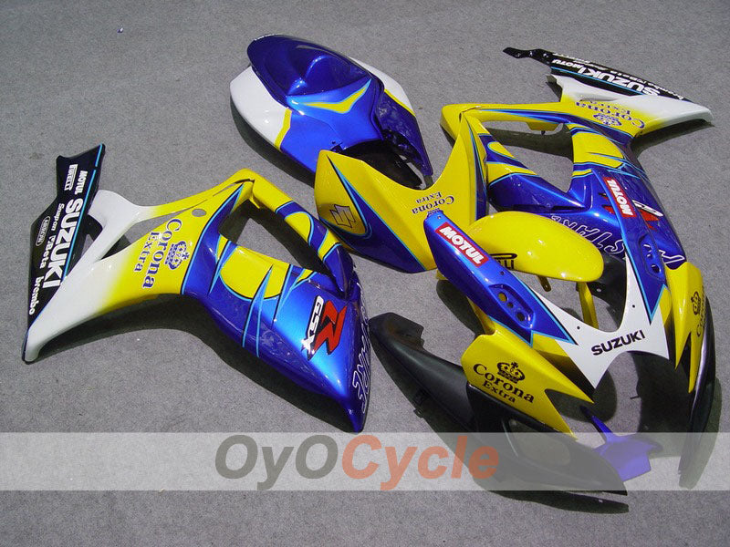 Injection Fairing kit for 06-07 GSX R750 - Yellow, Blue - Corona #OYO87901270 Main image