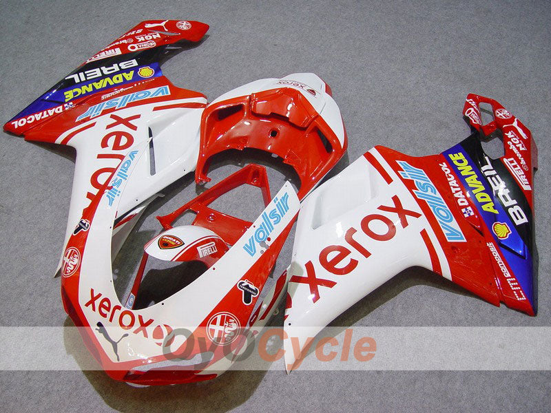 Injection Fairing kit for 08-13 Ducati 848 - Red, White - Xerox #OYO87902271