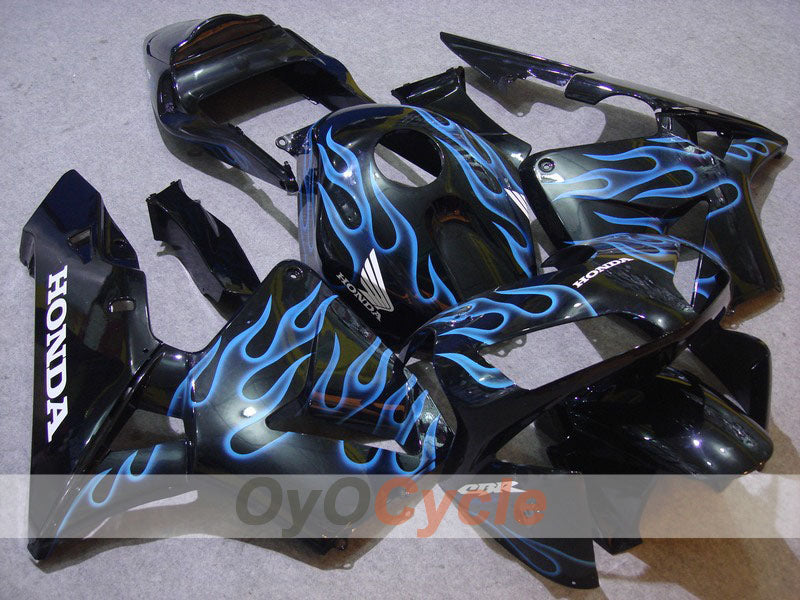 Injection Fairing kit for 03-04 CBR600RR - Blue, Black - Flame #OYO87902517 Main image