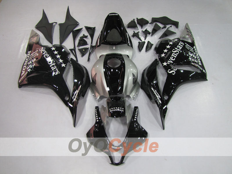 Injection Fairing kit for 09-12 CBR600RR - Black, Silver - SevenStars #OYO87900463 Main image