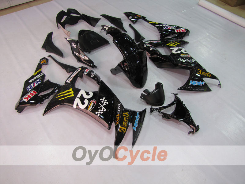 Injection Fairing kit for 08-10 NINJA ZX-10R - Black - Monster #OYO87901652 Main image