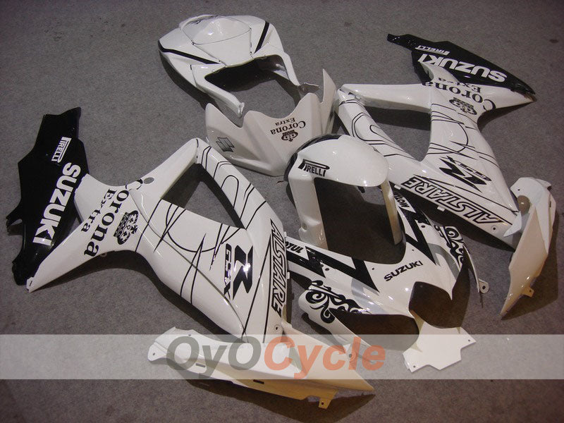 Injection Fairing kit for 08-10 GSX R600 - White, Black - Corona #OYO87901609