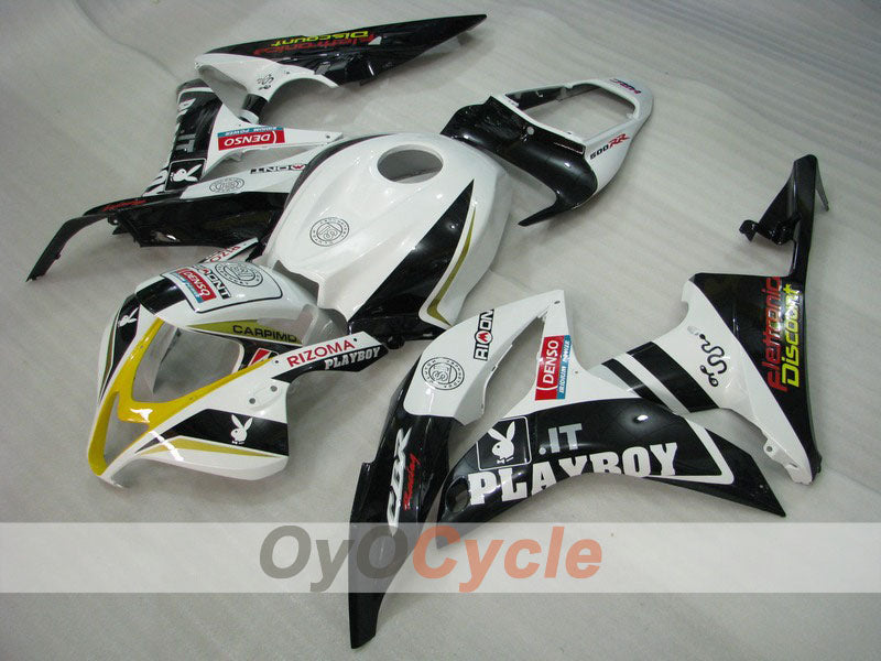 Injection Fairing kit for 07-08 CBR600RR - White, Black - PlayBoy #OYO87900421 Main image