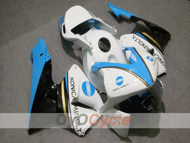 Injection Fairing kit for 03-04 CBR600RR - White, Black - Konica Minolta #OYO87902528