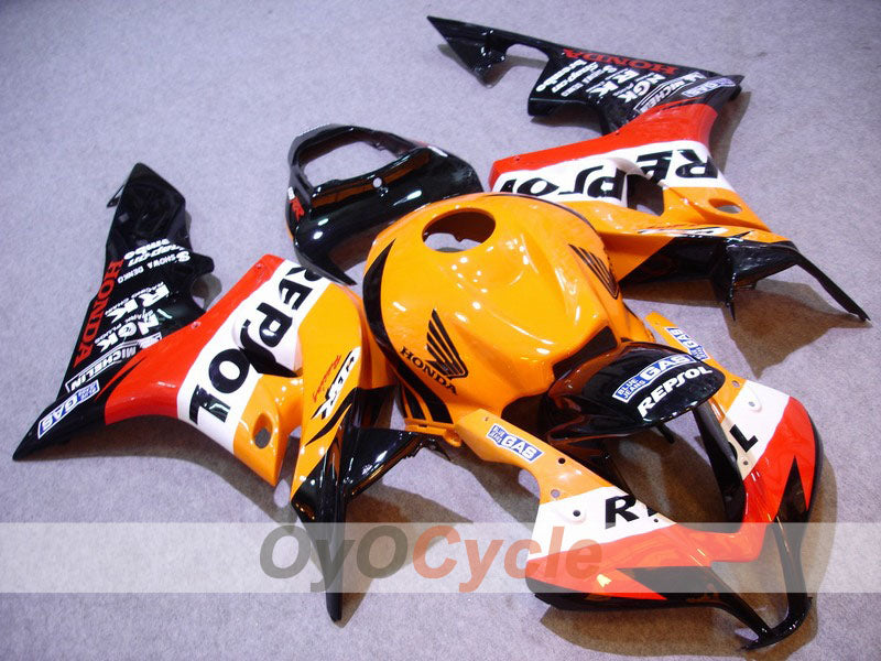 Injection Fairing kit for 07-08 CBR600RR - Yellow, Black - Repsol #OYO87900430 Main image