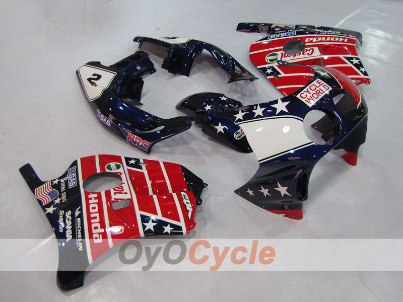 Injection Fairing kit for 90-94 CBR250RR - Red, Blue - Castrol #OYO87902956 Main image