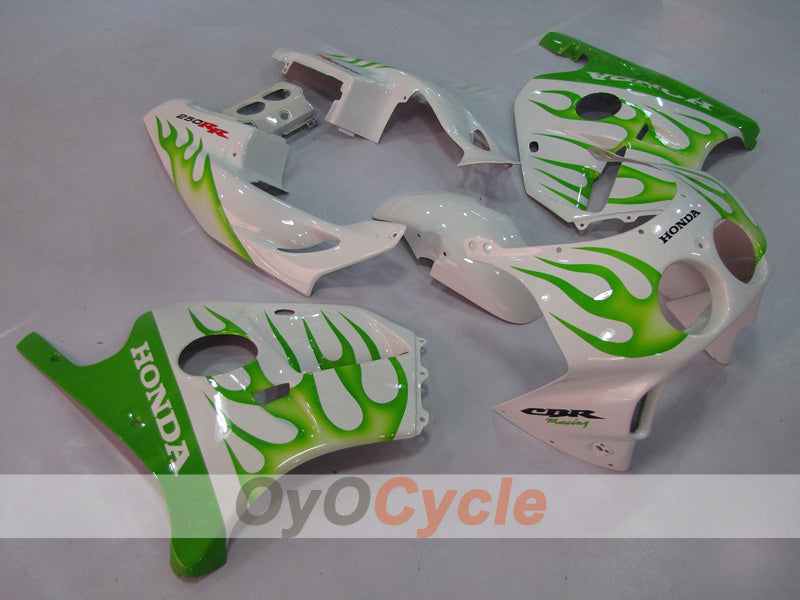 Injection Fairing kit for 90-94 CBR250RR - Green, White - Flame #OYO87902947 Main image