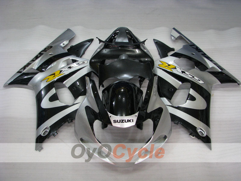 Injection Fairing kit for 01-03 GSX R600 - Black, Silver - Factory Style #OYO87901128