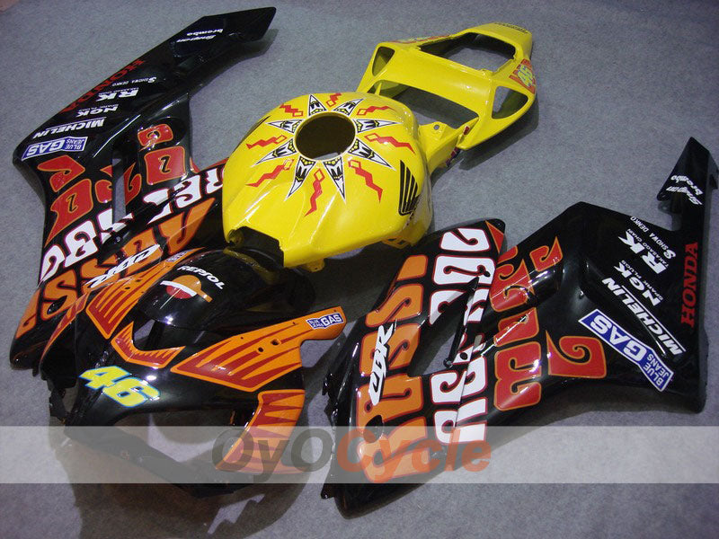 Injection Fairing kit for 04-05 CBR1000RR - Yellow, Black - Rossi #OYO87900541 Main image