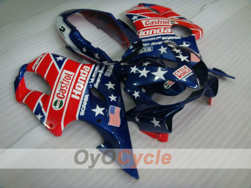 Injection Fairing kit for 04-07 CBR600F4i - Red, Blue - Castrol #OYO87900196 Main image