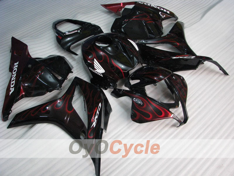 Injection Fairing kit for 09-12 CBR600RR - Red, Black - Flame #OYO87900444 Main image