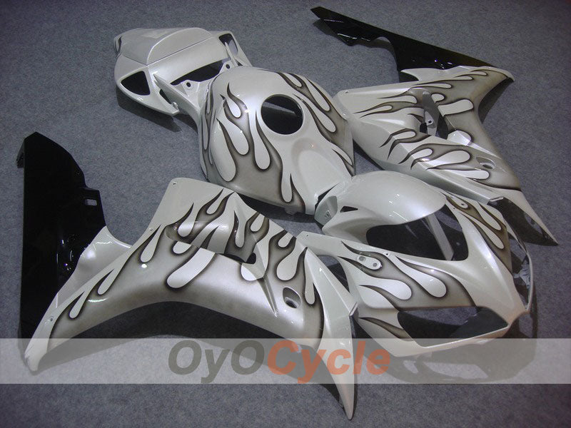 Injection Fairing kit for 06-07 CBR1000RR - White, Silver - Flame #OYO87900586