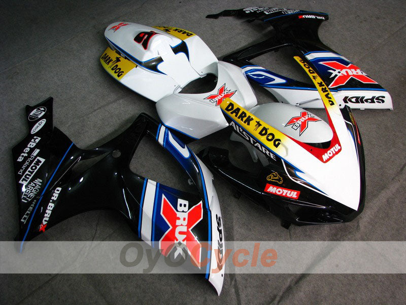 Injection Fairing kit for 06-07 GSX R600 - White, Black - Dark Dog #OYO87901464