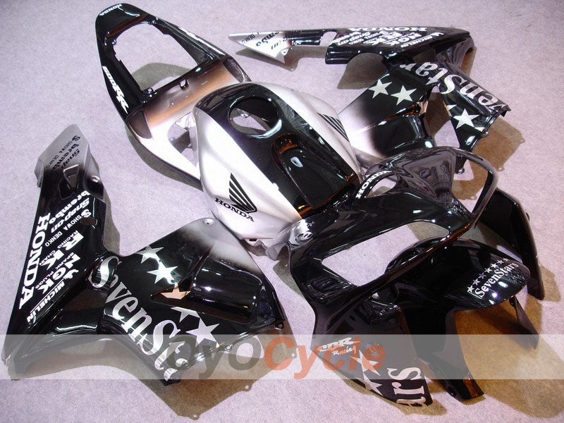 Injection Fairing kit for 05-06 CBR600RR - Black, Silver - SevenStars #OYO87900348 Main image