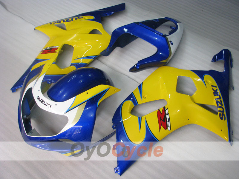 Injection Fairing kit for 01-03 GSX R600 - Yellow, Blue - Factory Style #OYO87905092 Main image