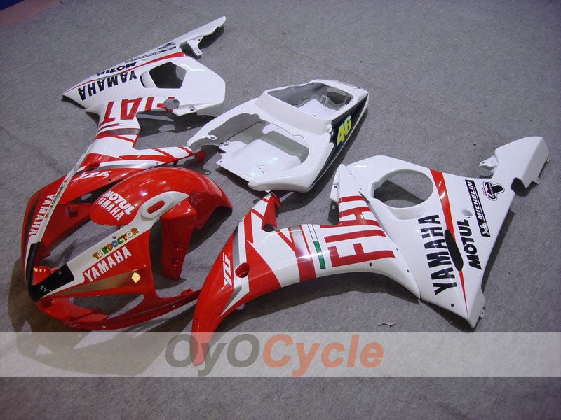 Injection Fairing kit for 03-04 YZF-R6 - Red, White - FIAT, MOTUL #OYO87900902