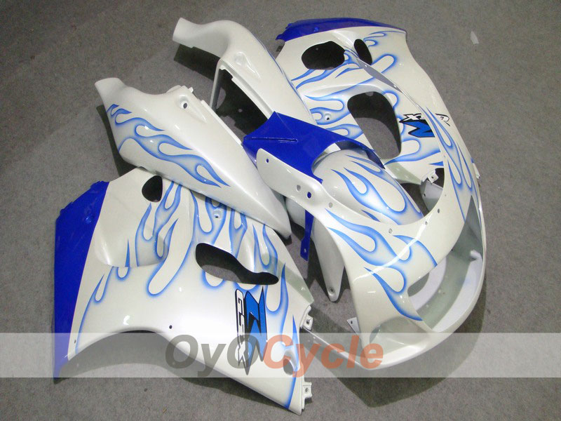 Fairing kit for 97-00 Suzuki GSXR600 - Blue, White - Flame #OYO87902979 Main image
