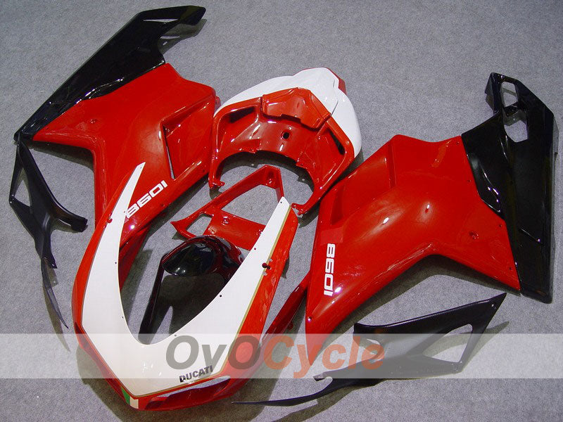 Injection Fairing kit for 07-09 Ducati 1098 - Red, Black - Factory Style #OYO87902317 Main image