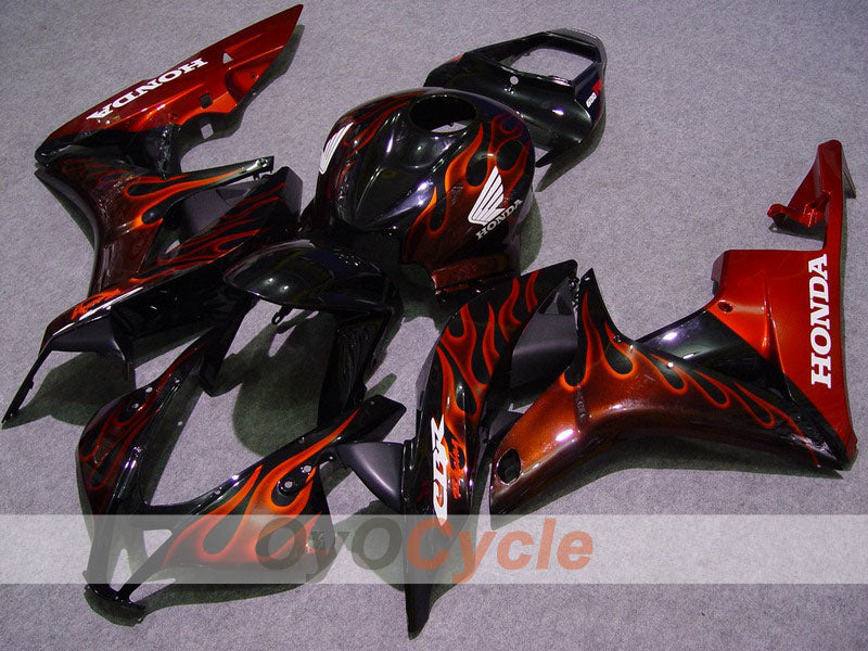Injection Fairing kit for 07-08 CBR600RR - Red, Black - Flame #OYO87900358 Main image