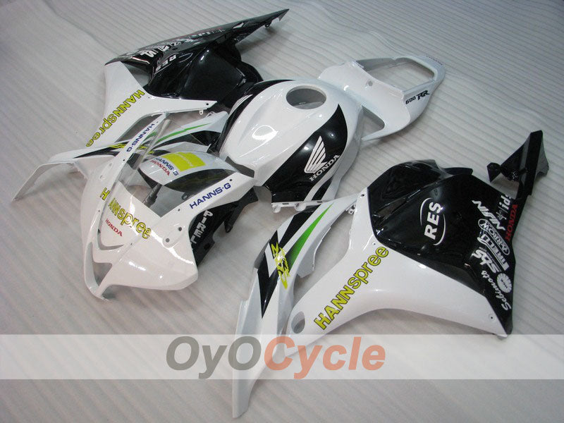 Injection Fairing kit for 09-12 CBR600RR - White, Black - HANN Spree #OYO87900445 Main image