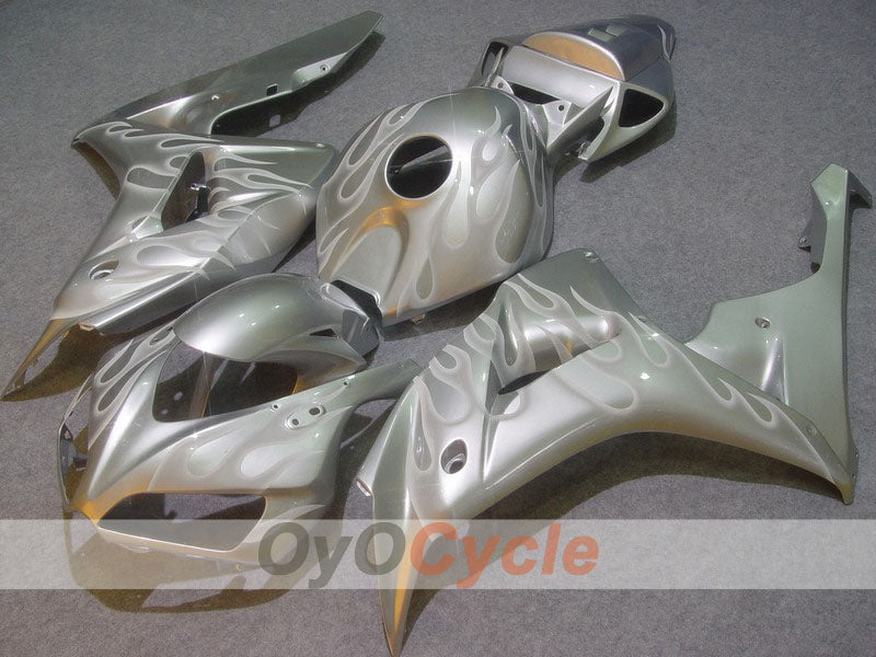 Injection Fairing kit for 06-07 CBR1000RR - White, Silver - Flame #OYO87900587